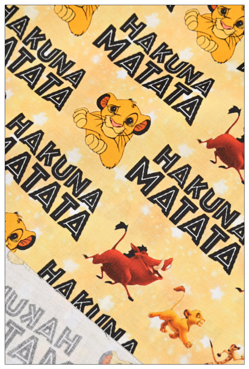 Hakuma Matata Simba the Lion King 2 prints! 1 Meter Medium Thickness  Cotton Fabric, Fabric by Yard, Yardage Cotton Fabrics for Garments, Bags Yellow