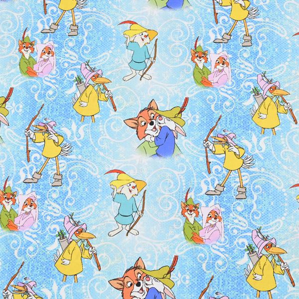 Robin Hood the Fox and the Crane! 1 Yard Printed Cotton Fabric by Yard, Yardage Bag Fabrics, Children Fabrics, Kids, Japanese