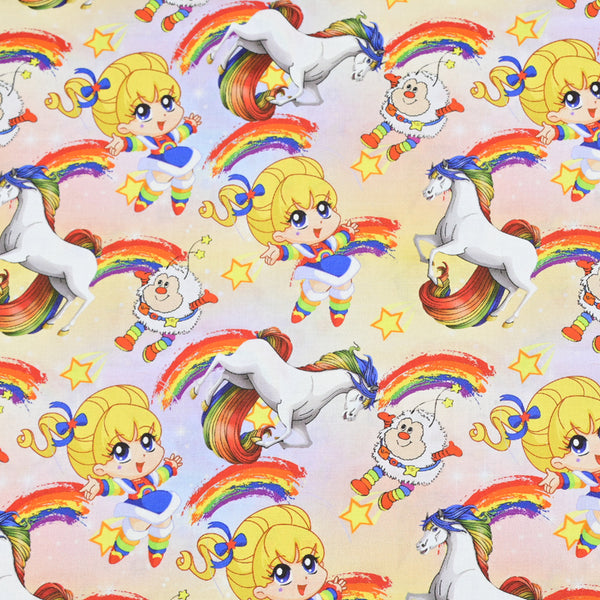 Unicorns Rainbow Brit 2 prints! 1 Yard Printed Cotton Fabric, Fabric by Yard, Yardage Bag Fabrics, Children Fabrics, Kids, Japanese