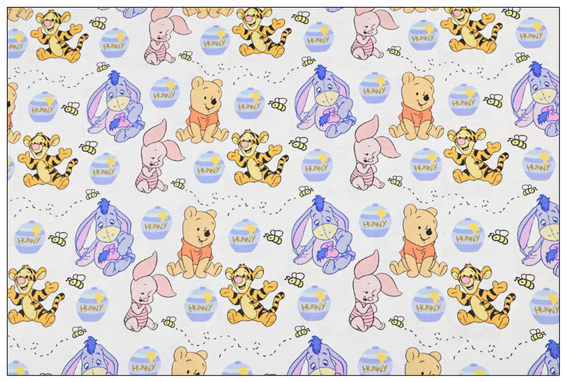 Hunny Winnie Pooh Eeyore and Friends! 1 Yard Plain Cotton Fabric by Yard, Yardage Cotton Fabrics for Style Craft Bags
