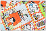 Snoopy and his Friends Comics orange! 1 Yard Plain Cotton Fabric by Yard, Yardage Cotton Fabrics for Style Craft Bags