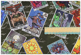 Tarot Cards Black ! 1 Yard Medium Cotton Fabric by Half Yard for Style Clothes, Bags