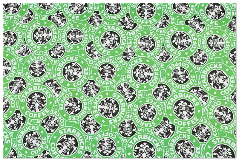 Starbucks Logo green! 1 Yard Medium Cotton Fabric by a Yard for Style Clothes, Bags