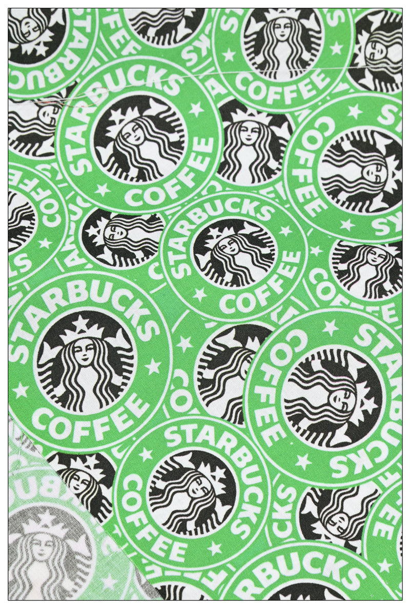 Starbucks Logo green! 1 Yard Medium Cotton Fabric by a Yard for Style Clothes, Bags