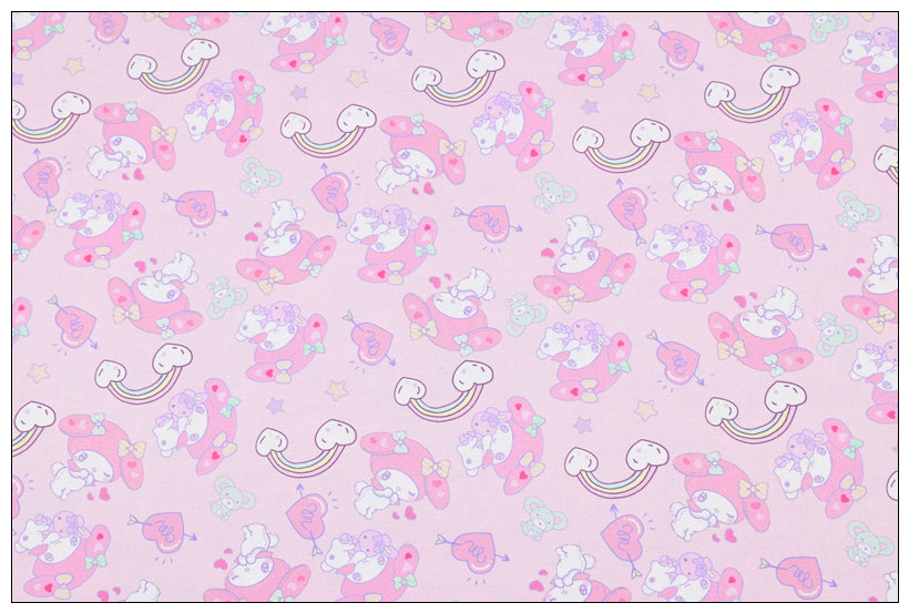 Sanrio Characters My Melody 2 prints! 1 Yard Printed Cotton Fabric, Fabric by Yard, Yardage Bag Fabrics, Children Fabrics, Kids, Japanese