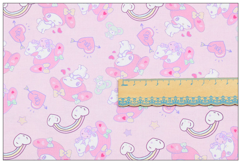 Sanrio Characters My Melody 2 prints! 1 Yard Printed Cotton Fabric, Fabric by Yard, Yardage Bag Fabrics, Children Fabrics, Kids, Japanese