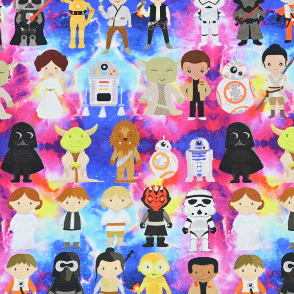 Unreal Color Characters of Star Wars 2 prints! 1 Yard Printed Cotton Fabric by Yard, Yardage Fabrics, Children Kids
