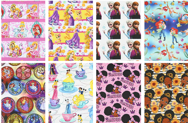 Animation of Disney Princesses Collection Rapunzel 5 Colors! 1 Yard Quality Medium Thickness Plain Poly Fabric, Fabric by Yard, Yardage Fabrics