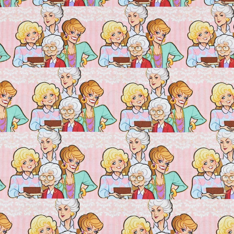 Golden Girls Cartoon! 1 Yard MediumThickness Cotton Fabric by Yard, Yardage Cotton Fabrics for  Style Garments, Bags Yellow