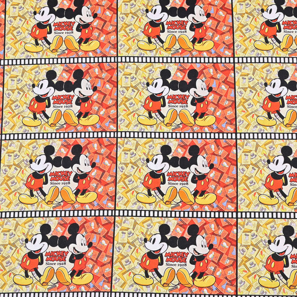 Mickey Mouse Classic since 1928 reels! 1 Yard Plain Cotton Fabric by Yard, Yardage Cotton Fabrics for Style Craft Bags