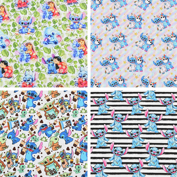 Lilo and Stitch 4 prints! 1 Yard Printed Cotton Fabric by Yard, Yardage Fabrics, Children  Kids 2103