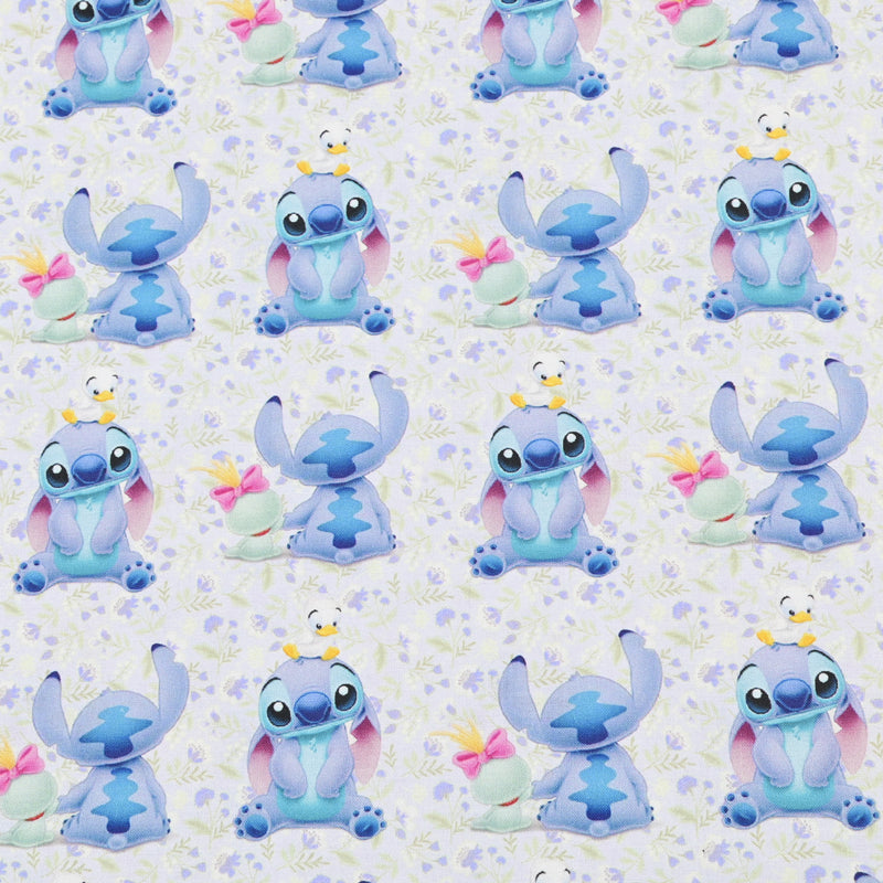 Stitch the Cartoon 4 prints blue! 1 Yard Printed Cotton Fabric by Yard, Yardage Fabrics, Children  Kids 2103