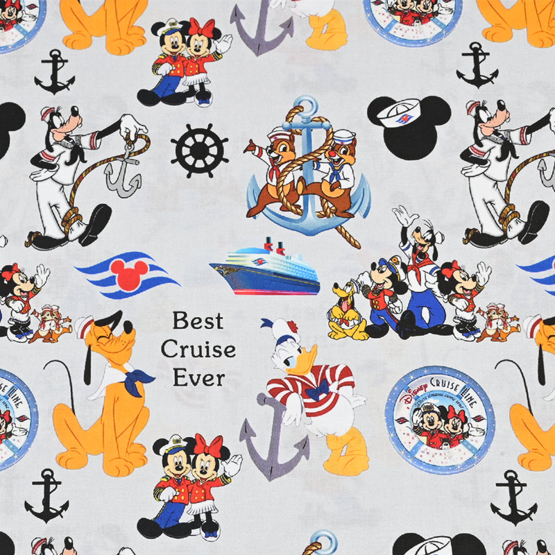 Best Cruise Ever Goofy Disney Characters! 1 Yard Plain Cotton Fabric by Yard, Yardage Cotton Fabrics for Style Craft Bags