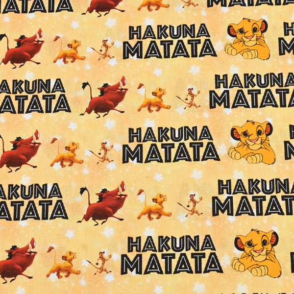 Hakuma Matata Simba the Lion King 2 prints! 1 Meter Medium Thickness  Cotton Fabric, Fabric by Yard, Yardage Cotton Fabrics for Garments, Bags Yellow