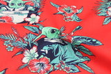 Yoda Star Wars with Flower Red ! 1 Meter Medium Thickness Cotton Fabric, Fabric by Yard, Yardage Cotton Fabrics for  Style Garments