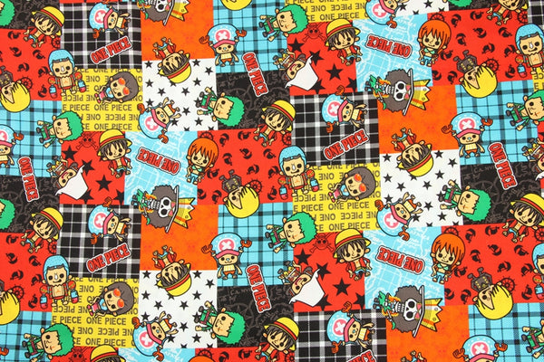 One Piece Luffy Cartoon Japanese Cartoon 2 Colors! 1 Meter Printed Cotton Fabric, Fabric by Yard, Yardage Fabrics, Children  Kids