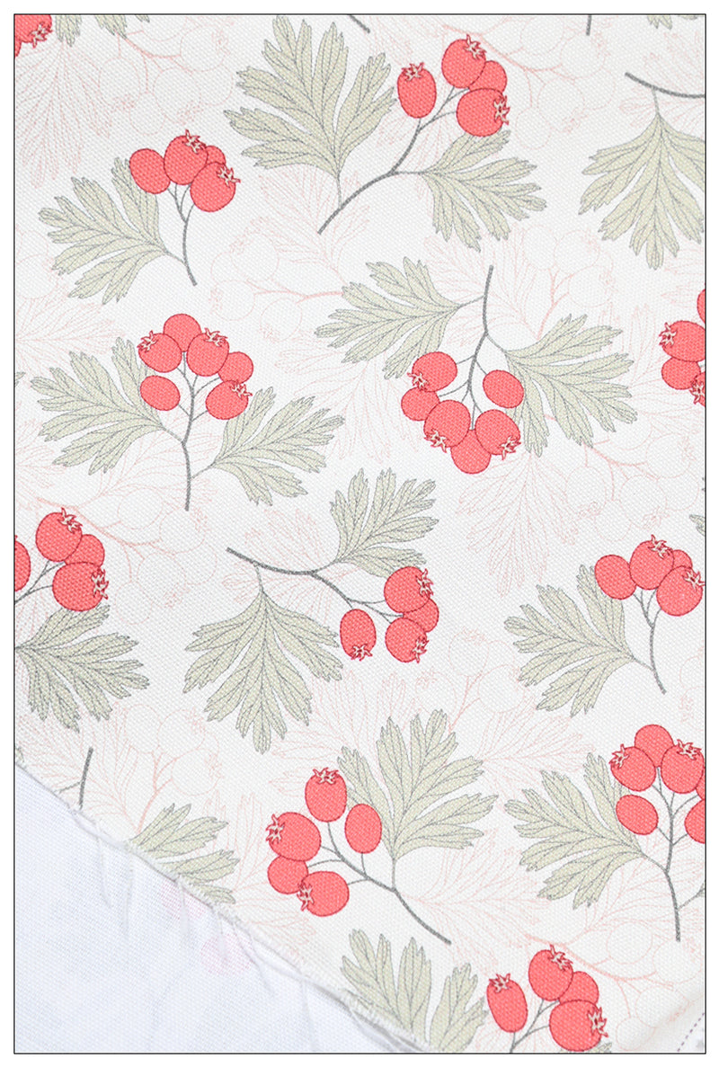 Red Berries Floral Plant! 1 Yard Quality Stiff Cotton Toile Canvas Fabric by Yard, Yardage Cotton Canvas Fabrics for Bags