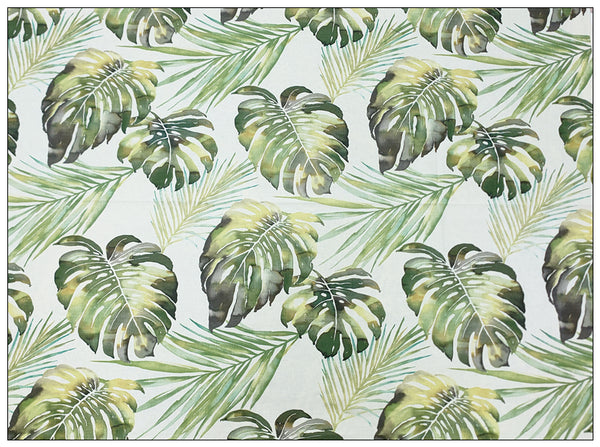Tropical Leaves Green! 1 Yard Quality Stiff Cotton Toile Fabric, Fabric by Yard, Yardage Cotton Canvas Fabrics for Bags