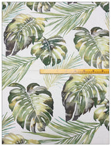 Tropical Leaves Green! 1 Yard Quality Stiff Cotton Toile Fabric, Fabric by Yard, Yardage Cotton Canvas Fabrics for Bags