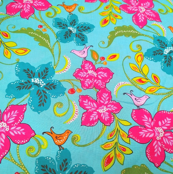 Magic Blooms! 1 Meter Cotton Floral Fabric, Fabric by Yard, Yardage Cotton Fabrics for  Style Garments, Bags