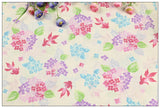 Hydrangea and Golden Fish Japanese Style Retro Floral! 1 Meter Medium Summer Slub Cotton Floral Fabric by Yard, Yardage Cotton Fabrics Style Garments, Bags