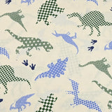 Dinosaurs Japanese Style Retro Pattern! 1 Meter Medium Summer Slub Cotton Floral Fabric by Yard, Yardage Cotton Fabrics Style Garments, Bags