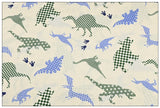 Dinosaurs Japanese Style Retro Pattern! 1 Meter Medium Summer Slub Cotton Floral Fabric by Yard, Yardage Cotton Fabrics Style Garments, Bags