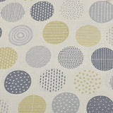 Gray Japanese Style Polka Dots with Pattern! 1 Meter Medium Summer Slub Cotton Floral Fabric by Yard, Yardage Cotton Fabrics Style Garments, Bags