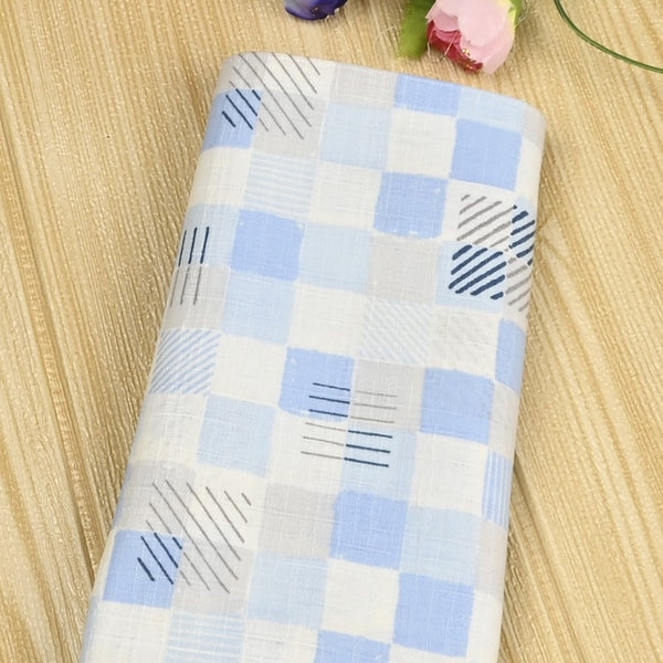 Vintage Checks Japanese Style Retro Pattern! 1 Meter Medium Summer Slub Cotton Floral Fabric by Yard, Yardage Cotton Fabrics Style Garments, Bags