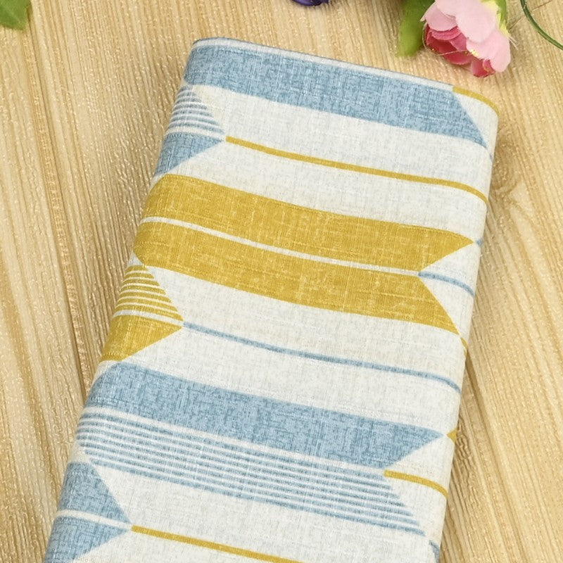 Zigzag Stripes Japanese Style Retro Pattern! 1 Meter Medium Summer Slub Cotton Floral Fabric by Yard, Yardage Cotton Fabrics Style Garments, Bags