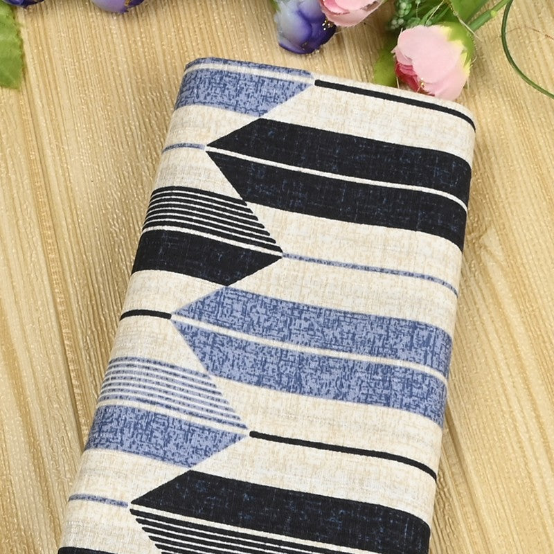 Zigzag Stripes Japanese Style Retro Pattern! 1 Meter Medium Summer Slub Cotton Floral Fabric by Yard, Yardage Cotton Fabrics Style Garments, Bags