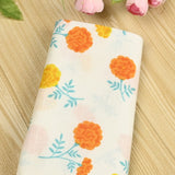 Flowers Japanese Style Retro Floral 2 Colors! 1 Meter Medium Summer Slub Cotton Floral Fabric by Yard, Yardage Cotton Fabrics Style Garments, Bags