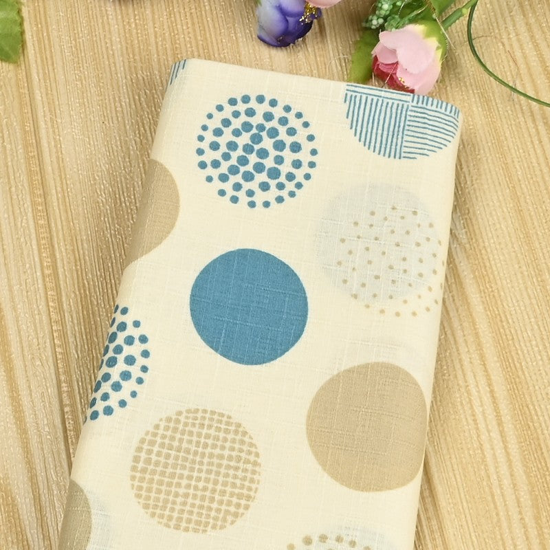 Japanese Style Polka Small Dots ! 1 Meter Medium Summer Slub Cotton Floral Fabric by Yard, Yardage Cotton Fabrics Style Garments, Bags