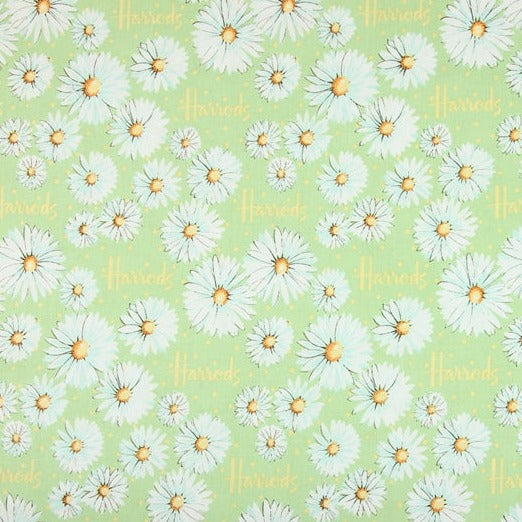 Daisy Flowers Harrrods the Department Store! 1 Meter Medium Thickness Printed Plain Cotton Fabric, Craft Fabric