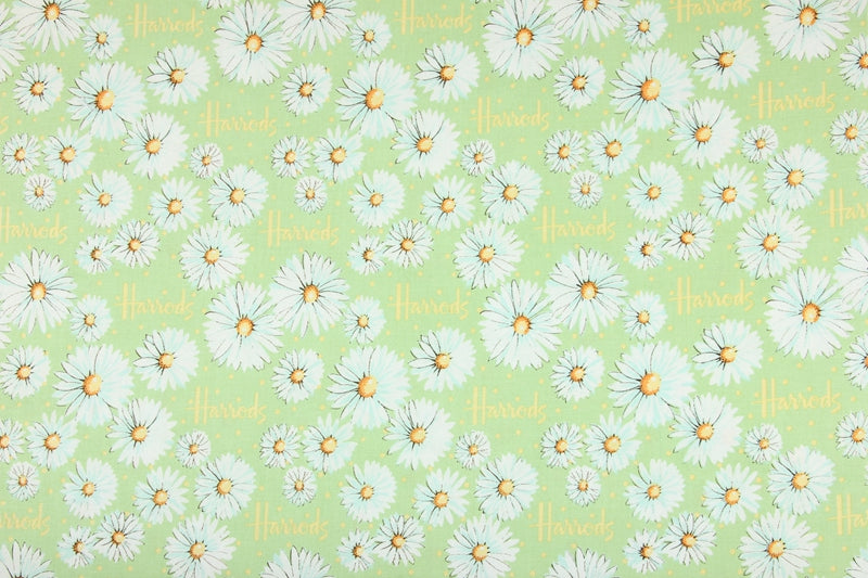 Daisy Flowers Harrrods the Department Store! 1 Meter Medium Thickness Printed Plain Cotton Fabric, Craft Fabric