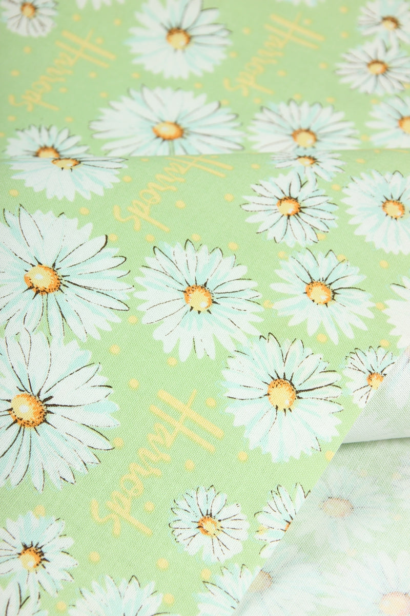 Daisy Flowers Harrrods the Department Store! 1 Meter Medium Thickness Printed Plain Cotton Fabric, Craft Fabric