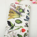 Botany Plants Book Vegetables! 1 Yard Cotton Plain Fabric, Fabric by Yard, Yardage Cotton Canvas Fabrics for Bags