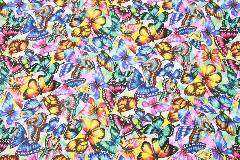 Butterfly Species Book 4 prints! 1 Yard Medium Thickness Plain Cotton Fabric, Fabric by Yard, Yardage Cotton Fabrics for Clothes Crafts