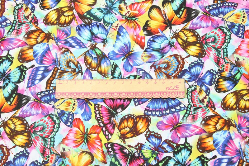 Butterfly Species Book 4 prints! 1 Yard Medium Thickness Plain Cotton Fabric, Fabric by Yard, Yardage Cotton Fabrics for Clothes Crafts