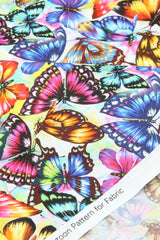 Butterfly Species Book 4 prints! 1 Yard Medium Thickness Plain Cotton Fabric, Fabric by Yard, Yardage Cotton Fabrics for Clothes Crafts