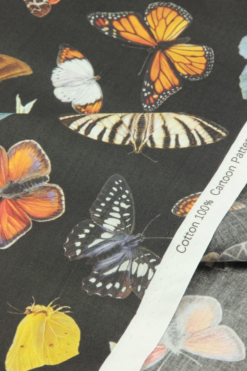 Butterfly Species Book 4 prints! 1 Yard Medium Thickness Plain Cotton Fabric, Fabric by Yard, Yardage Cotton Fabrics for Clothes Crafts