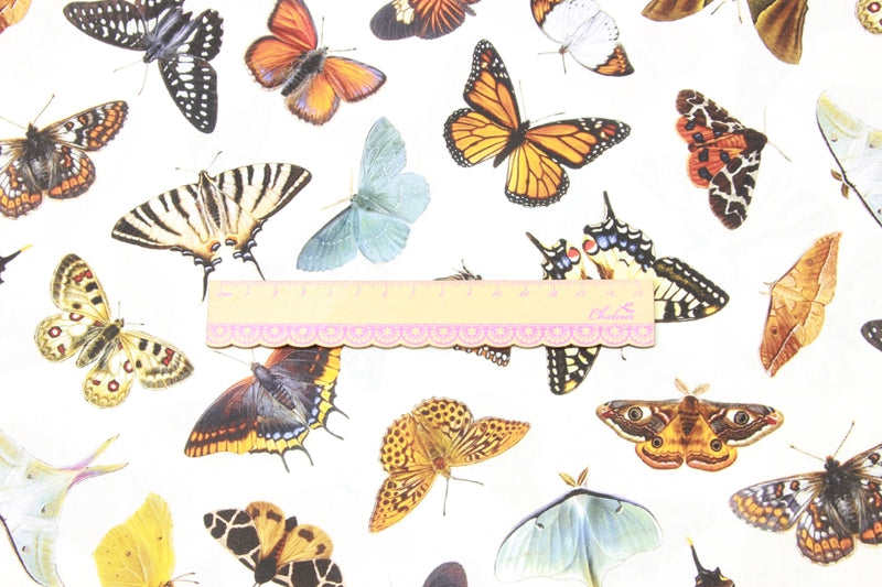 Butterfly Species Book 4 prints! 1 Yard Medium Thickness Plain Cotton Fabric, Fabric by Yard, Yardage Cotton Fabrics for Clothes Crafts