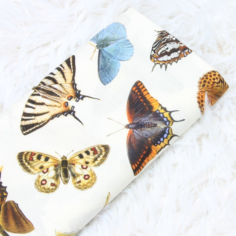 Butterfly Species Book 4 prints! 1 Yard Medium Thickness Plain Cotton Fabric, Fabric by Yard, Yardage Cotton Fabrics for Clothes Crafts