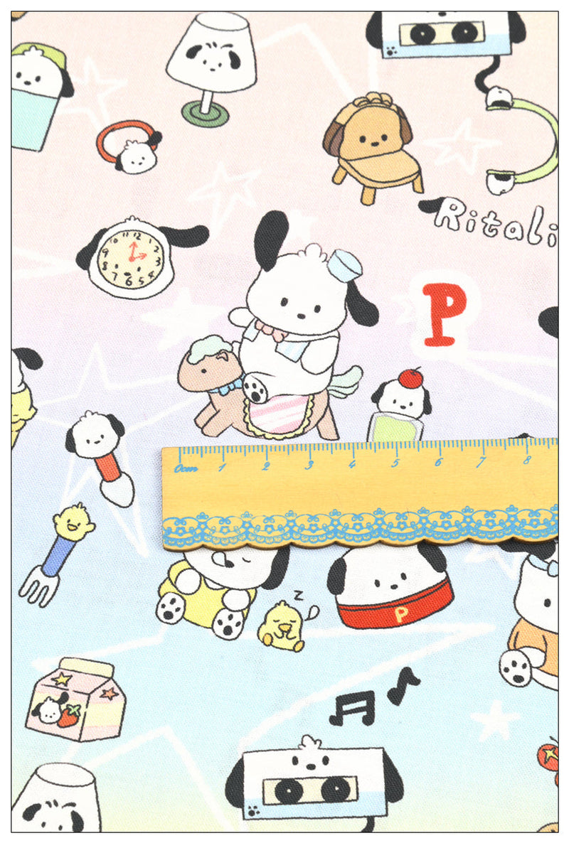 Hello Kitty My Melody Pochacco Anime! 1 Yard Printed Cotton Fabric, Fabric by Yard, Yardage Bag Fabrics, Children Fabrics, Kids, Japanese