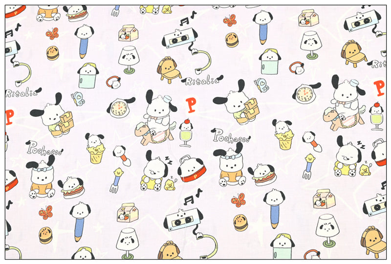 Hello Kitty My Melody Pochacco Sanrio! 1 Yard Printed Cotton Fabric, Fabric by Yard, Yardage Bag Fabrics, Children Fabrics, Kids, Japanese