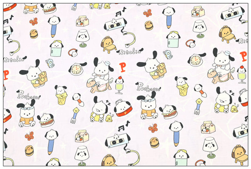 Hello Kitty My Melody Pochacco Anime! 1 Yard Printed Cotton Fabric, Fabric by Yard, Yardage Bag Fabrics, Children Fabrics, Kids, Japanese