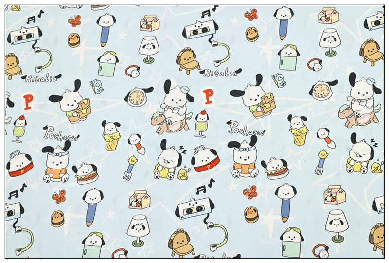 Hello Kitty My Melody Pochacco Sanrio! 1 Yard Printed Cotton Fabric, Fabric by Yard, Yardage Bag Fabrics, Children Fabrics, Kids, Japanese