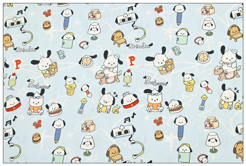 Hello Kitty My Melody Pochacco Anime! 1 Yard Printed Cotton Fabric, Fabric by Yard, Yardage Bag Fabrics, Children Fabrics, Kids, Japanese