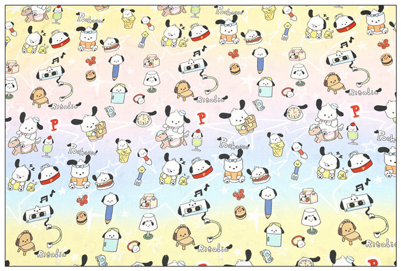 My Melody Hello Kitty Pochacco Anime! 1 Yard Printed Cotton Fabric, Fabric by Yard, Yardage Bag Fabrics, Children Fabrics, Kids, Japanese