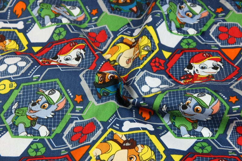 Paw Patrol Series 2 6 prints! 1 Meter Medium Thickness Cotton Fabric, Fabric by Yard, Yardage Cotton Fabrics for Style Clothes, Bags Dog